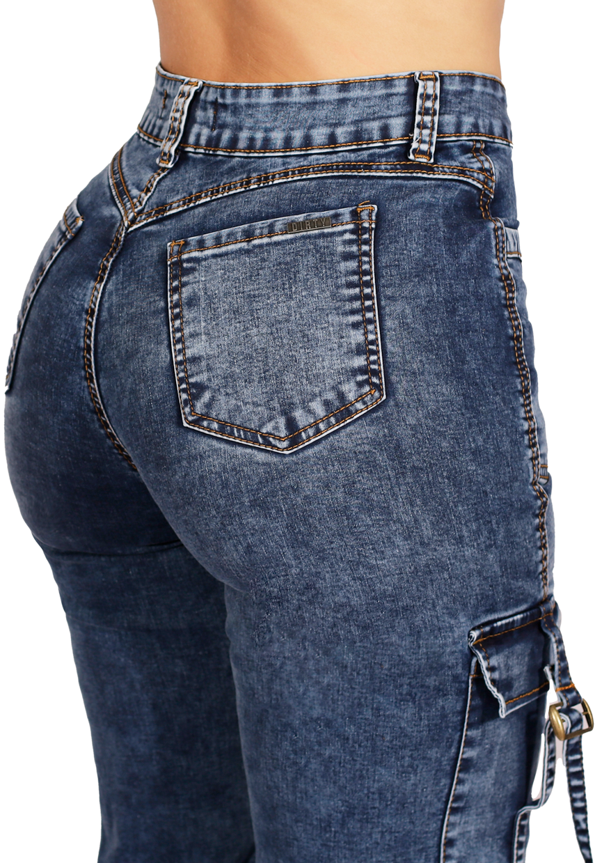 JEANS CARGO MUJER JE3278A Dirty Jeans