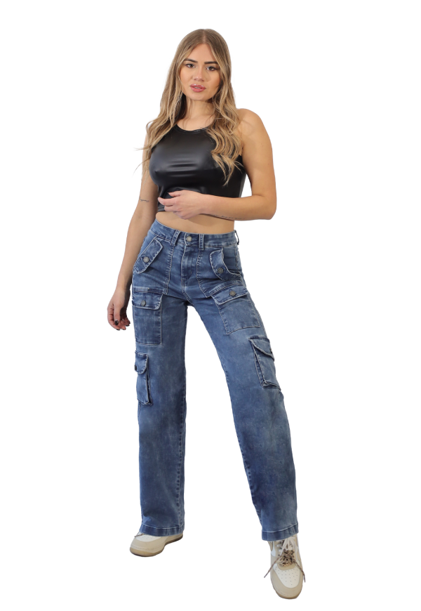 JEANS CARGO MUJER JE4020C